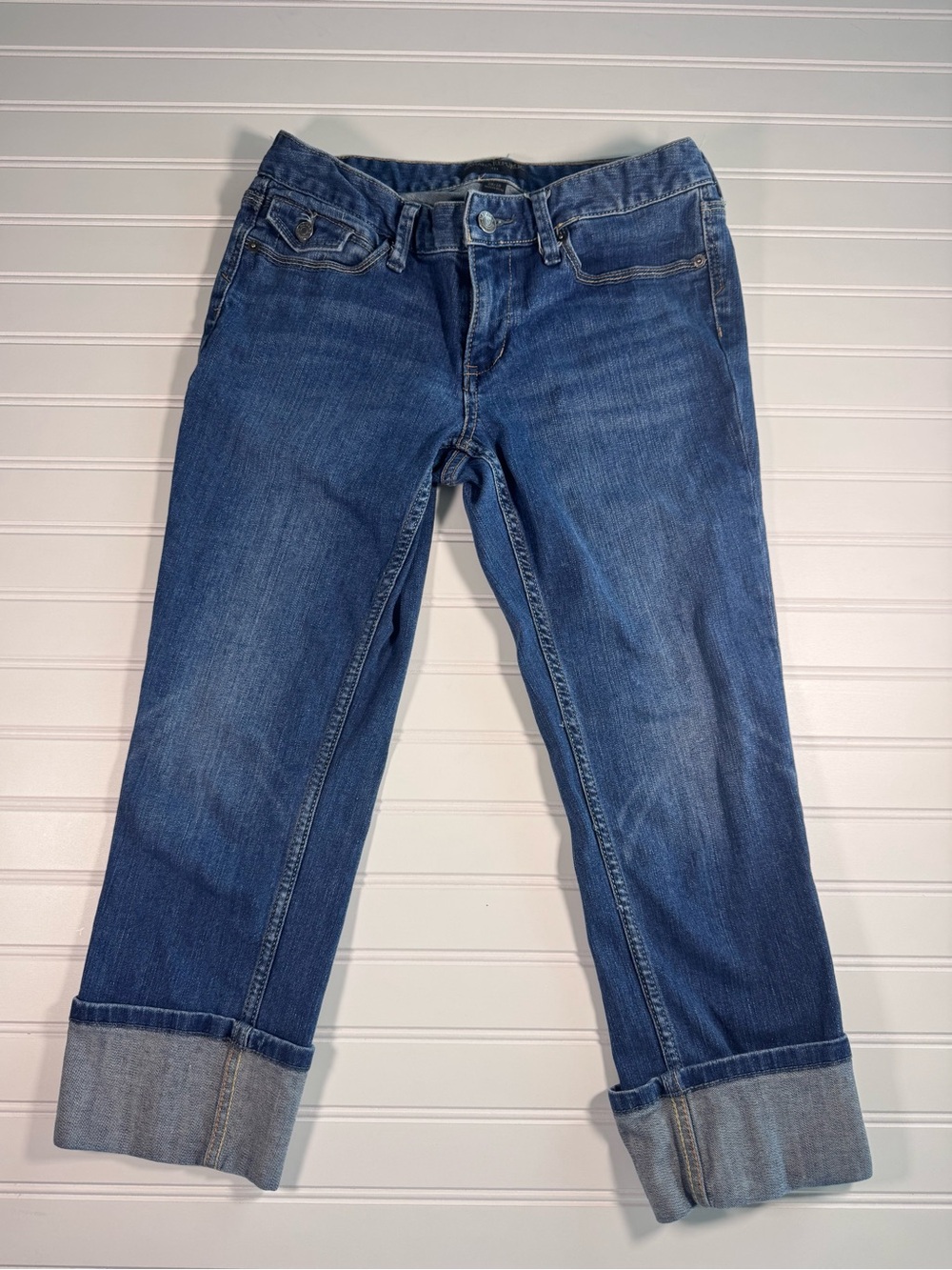 Banana Republic Women's Medium Blue Boyfriend Jeans with Cuffs